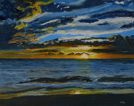 Siesta Key Sunset Oil on Canvas 20 X 16 Sold Prints Available